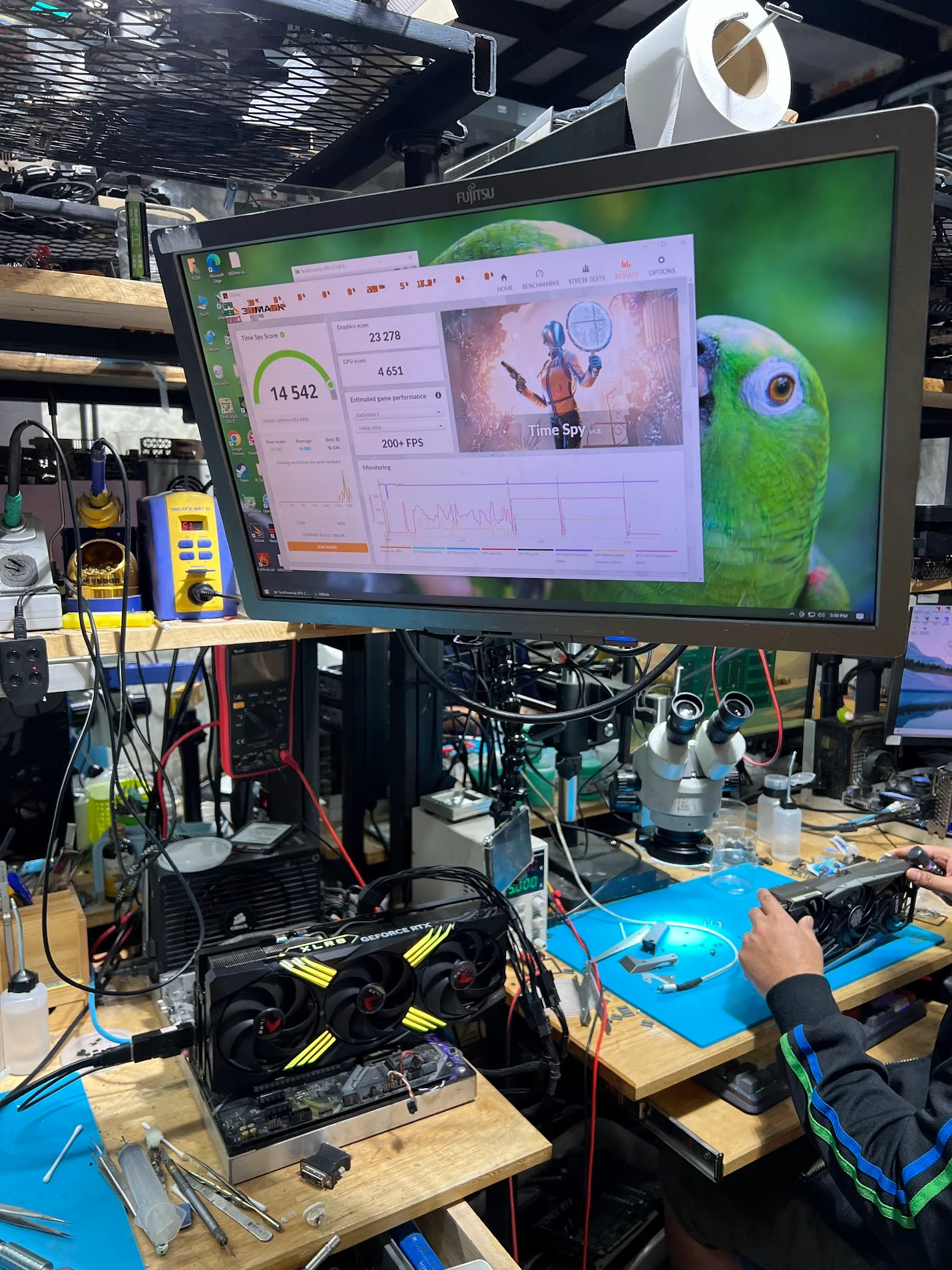 ซ่อมการ์ดจอ RTX4090 อาการ ภาพลาย ตอนใช้งานหนัก